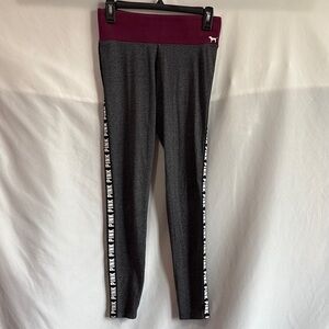 SM18 PINK Victoria's Secret Gray and Red Leggings Slim Fit